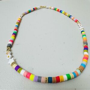 Gold Geometric Necklace with Disc Design